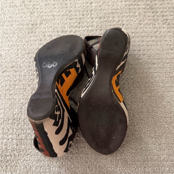 Y2K Diego di Lucca Tribal Platform Wedge Sandals - Leopard Pony Hair-Size 6 - Picture 5 of 6